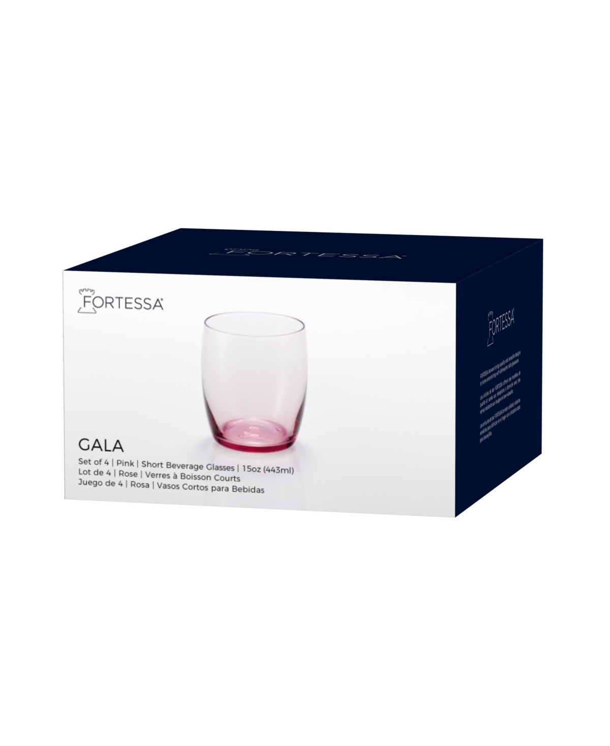 Fortessa Gala Short Beverage Glasses, Set Of 4 In Pink