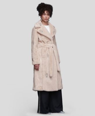 Women's Faux Fur Maxi Belted Robe Coat