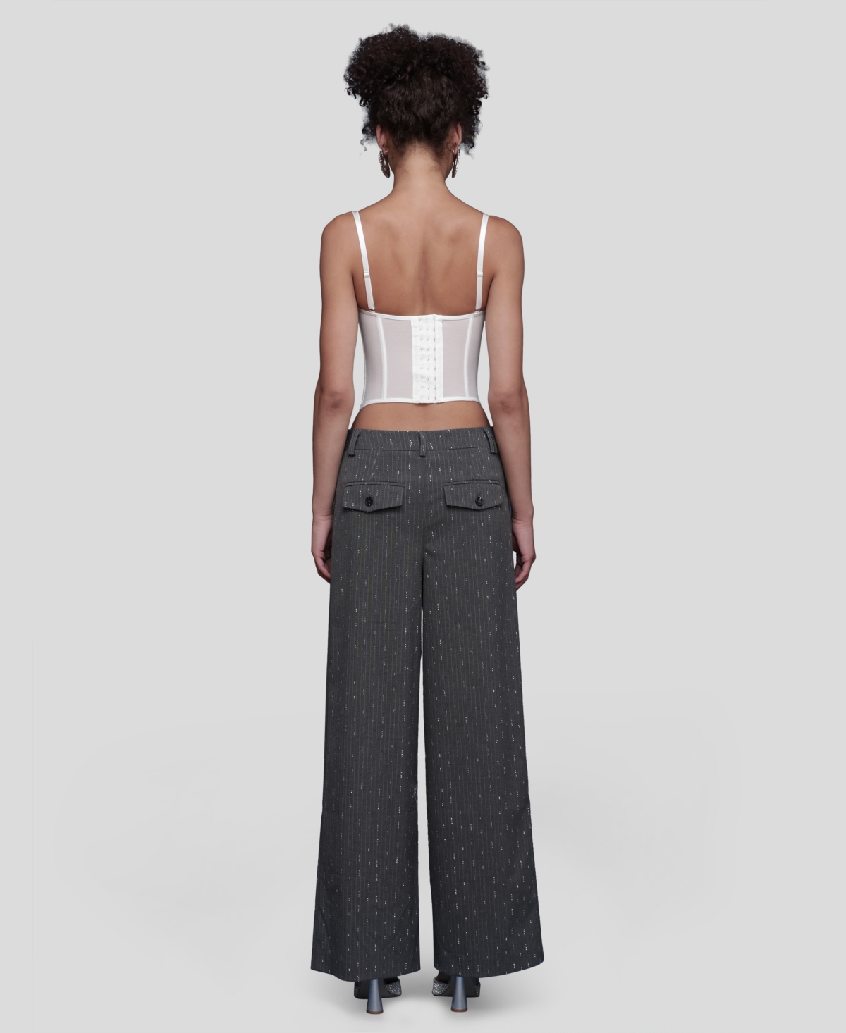Avec Les Filles Women's Straight Wide-leg Trousers In Black