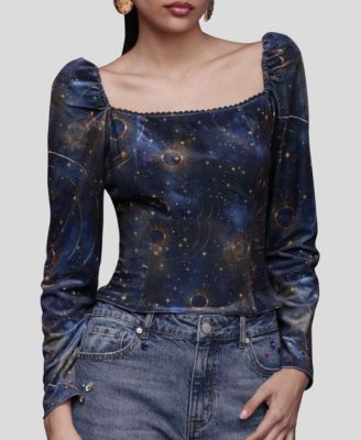 Women's Long Sleeve Velvet Top