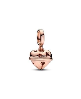 Pandora - Rose Gold Plated Heart Bell dangle Charms