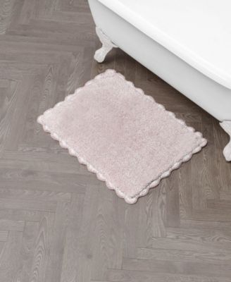 Heathered Crochet Border Cotton Bath Rug, 17" x 24"
