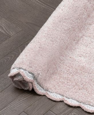 Laura Ashley Heathered Crochet Border Cotton Bath Rug Set