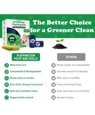 Compostable Dog Poop Bags, 270 Bags, Navy Blue