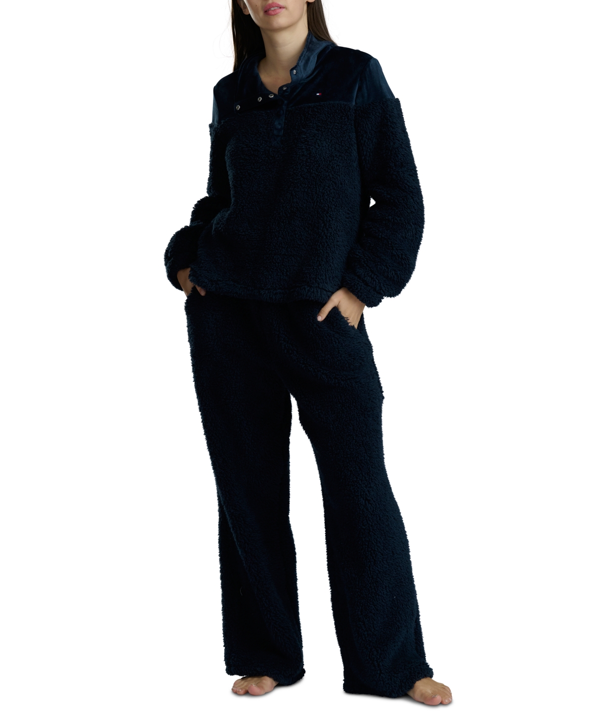 Tommy Hilfiger Women's 2-Piece Long Sleeves Top and High Waist Pants Set