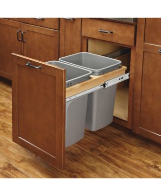 Pullout Top Mount Trash Can w/ Soft-close, 35 qt., 4WCTM-18BBSCDM2