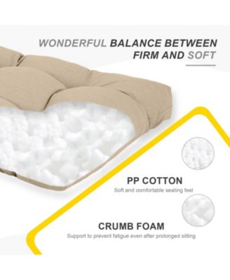42" x 19.3" x 5.1" Outdoor Polyester Tufted Bench Cushion, Water-resistant & Fade-Resistant, Cushion for Love Seat