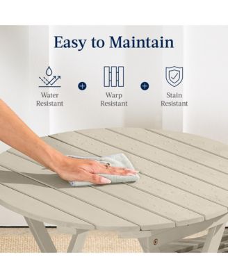 3-Piece Acacia Wood Bistro Set, Folding Patio Furniture w/ 2 Chairs, Table