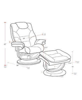 Monarch - Ice Manual Reclining Swivel Chair and Ottoman
