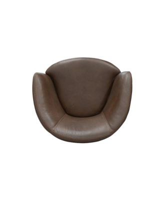 Vintage 100% Italian Leather Swivel Club Chair