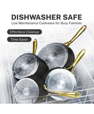 Charleston Collection 15-Piece Hammered Ceramic Coating Nonstick Cookware Set