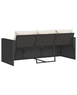 Garden Sofa Black and Cream White