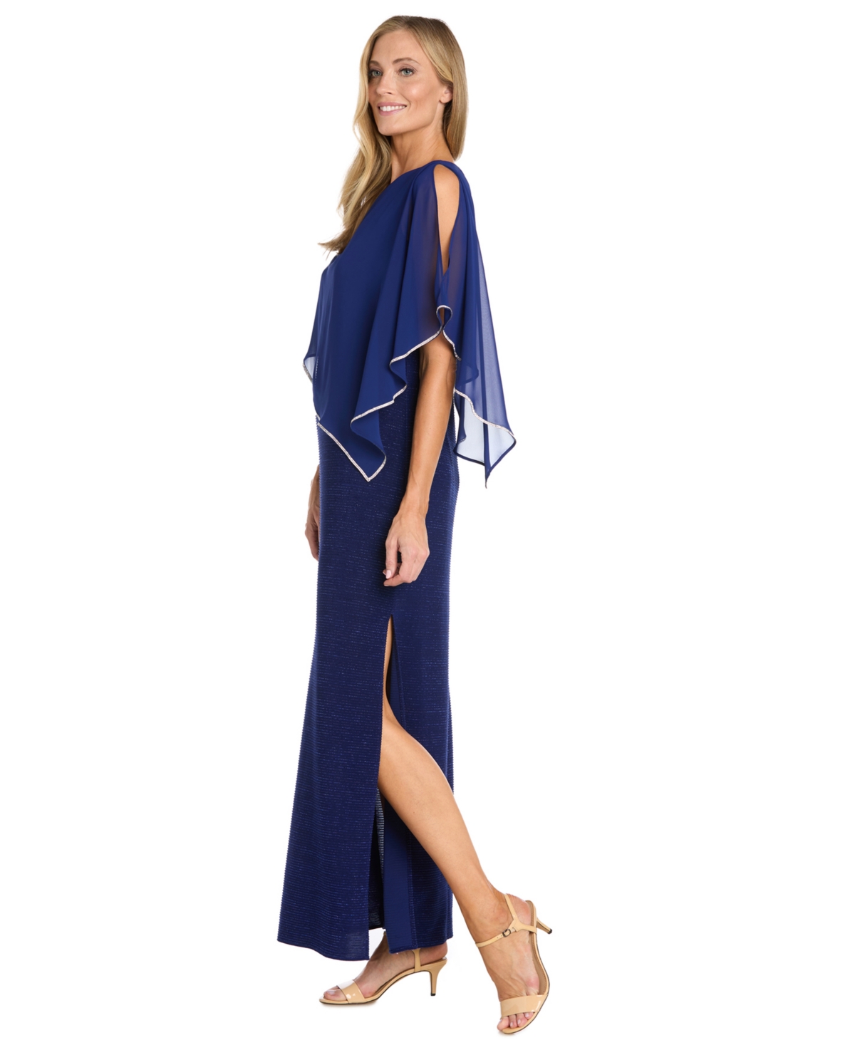 R & M Richards Women's Rhinestone Poncho Dress
