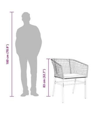 Garden Chair Brown PE rattan Standard Ergonomic Garden Chair