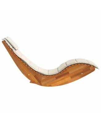 Sun Lounger Cream, Acacia Wood Grain