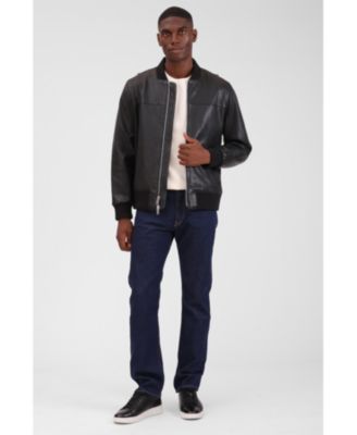 Men's Genuine Leather Bomber Jacket