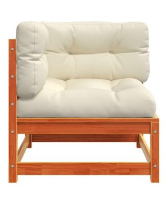 Garden Sofa Wax brown Solid pine wood 27.6 x 27.6 x 26.4 in