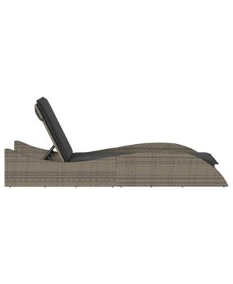 Sun Lounger Grey PE rattan 23.6 x 80.7 x 28.7 in