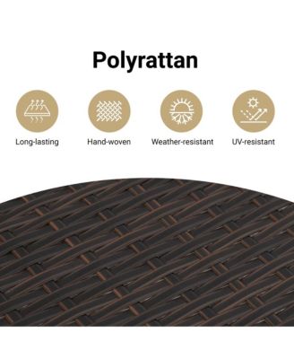 Garden Sofa Brown Poly Rattan Medium Adjustable Feet