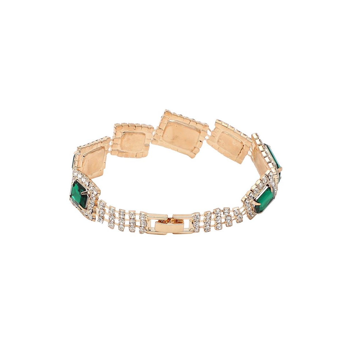 Sohi Party Stone Statement Bracelet In Gold