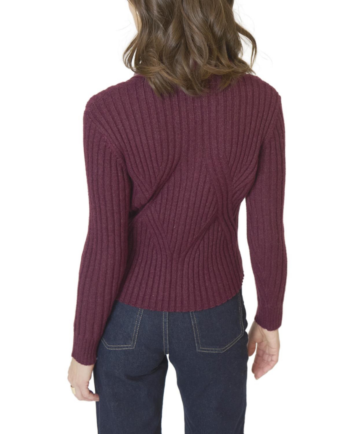 Central Park West Women's Milan Leather Collar Sweater