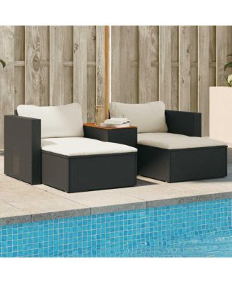 Garden Sofa Set Black, Cream White