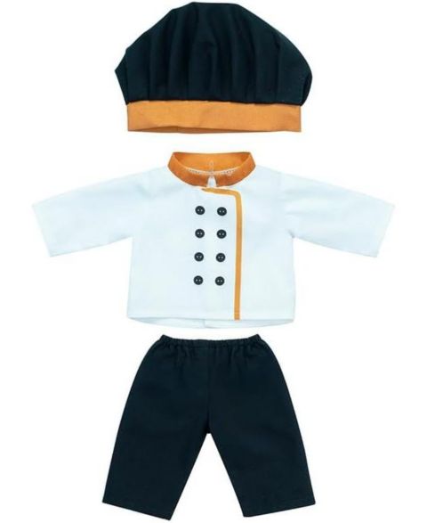 Детские куклы MINILAND Careers 15" Chef Double-Breasted 3-Piece Doll Outfit, Ages 10+, цвет: Белый разноцветный