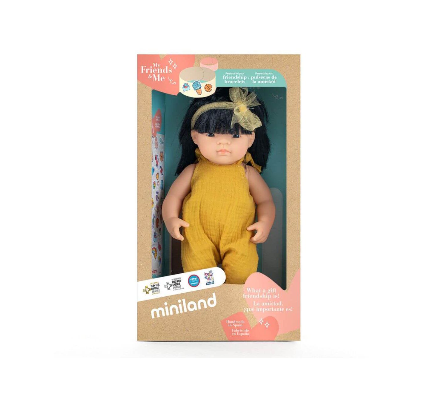 Детская кукла MINILAND My Friends and Me 15" Asian Black Hair Articulated Baby Doll, Ages 10 Months+, цвет: Light Skin — фото 7