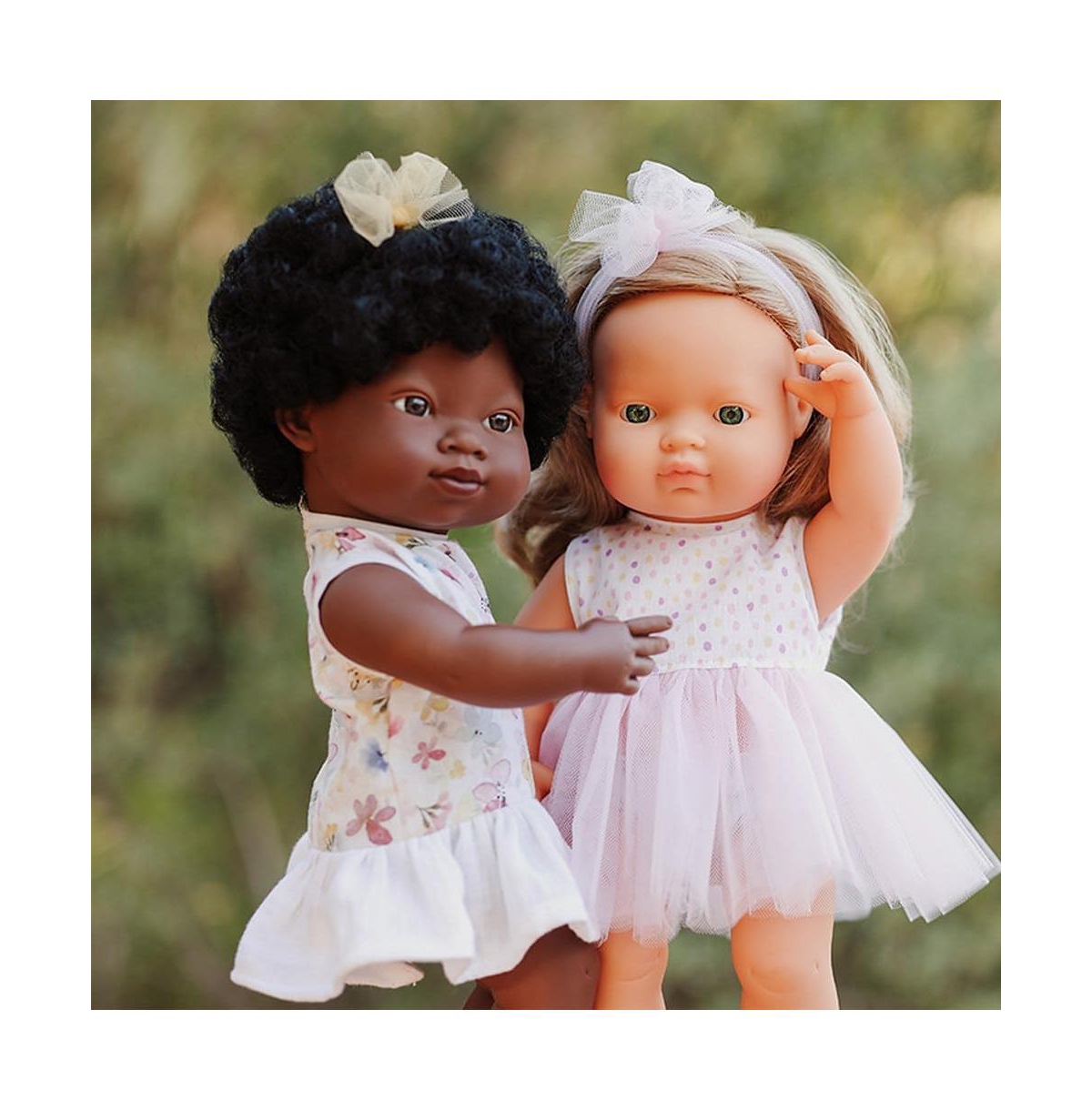 Miniland My Friends and Me Collection African Baby Girl Doll with Black Hair