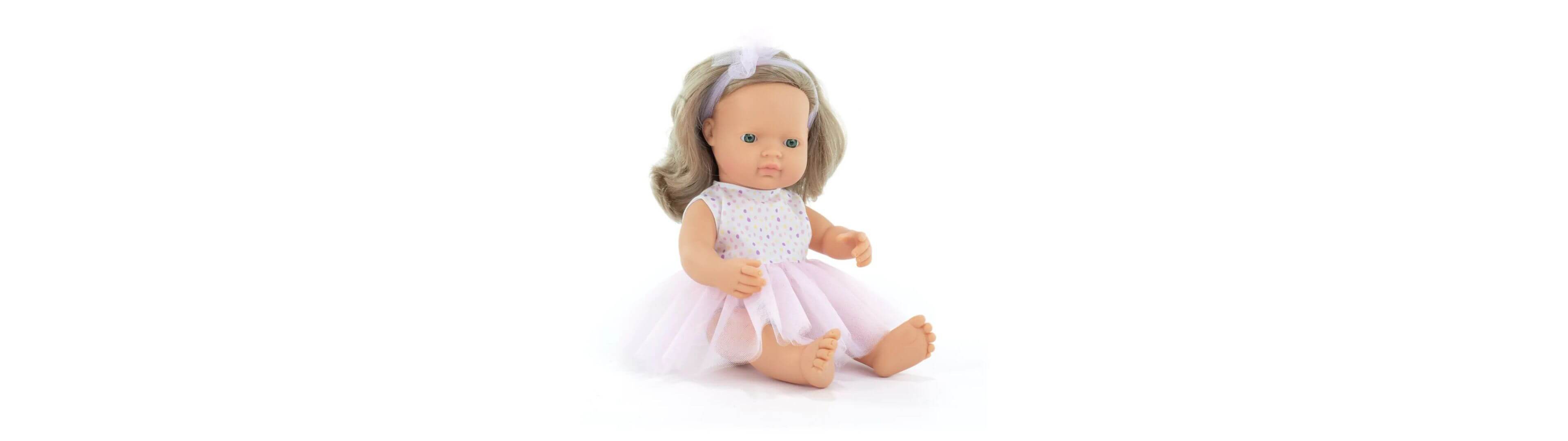 Miniland My Friends and Me Collection Baby Girl Doll with Dark Blonde Hair - 15"