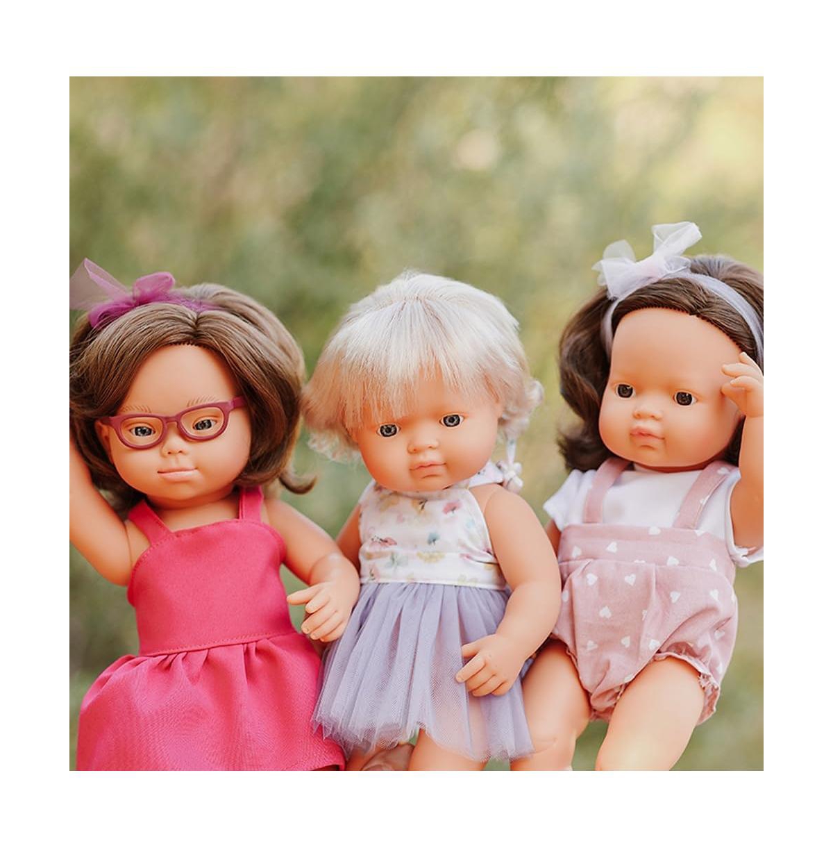 Miniland My Friends and Me Collection Baby Girl Doll with Brown Hair