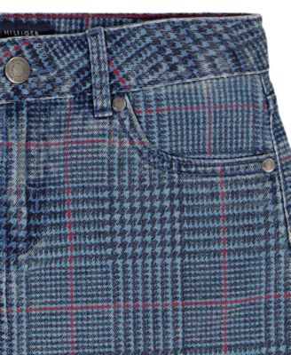Girls' 7-16 Glen Plaid Denim Mini Skirt