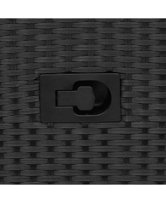 Reclining Garden Sofa Black PE rattan 2-seater