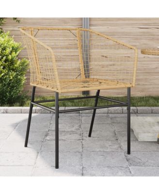 Garden Chair Brown PE rattan, powder-coated steel Standard