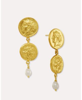 Odella and Pearl Drop Stud Earrings