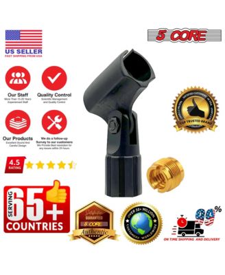 Microphone Clip Holder 2 Pieces with Screw Adapters 5/8 to 3/8 Inch