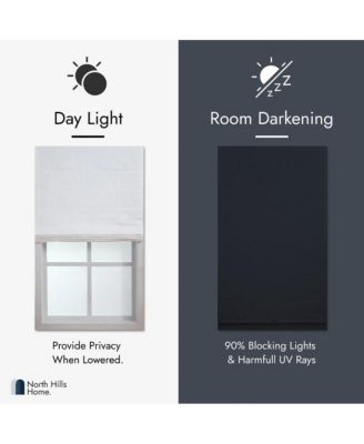 Linen Blend Cordless Roman Blinds, Light Filtering Pull Down Window 37"x64" Natural