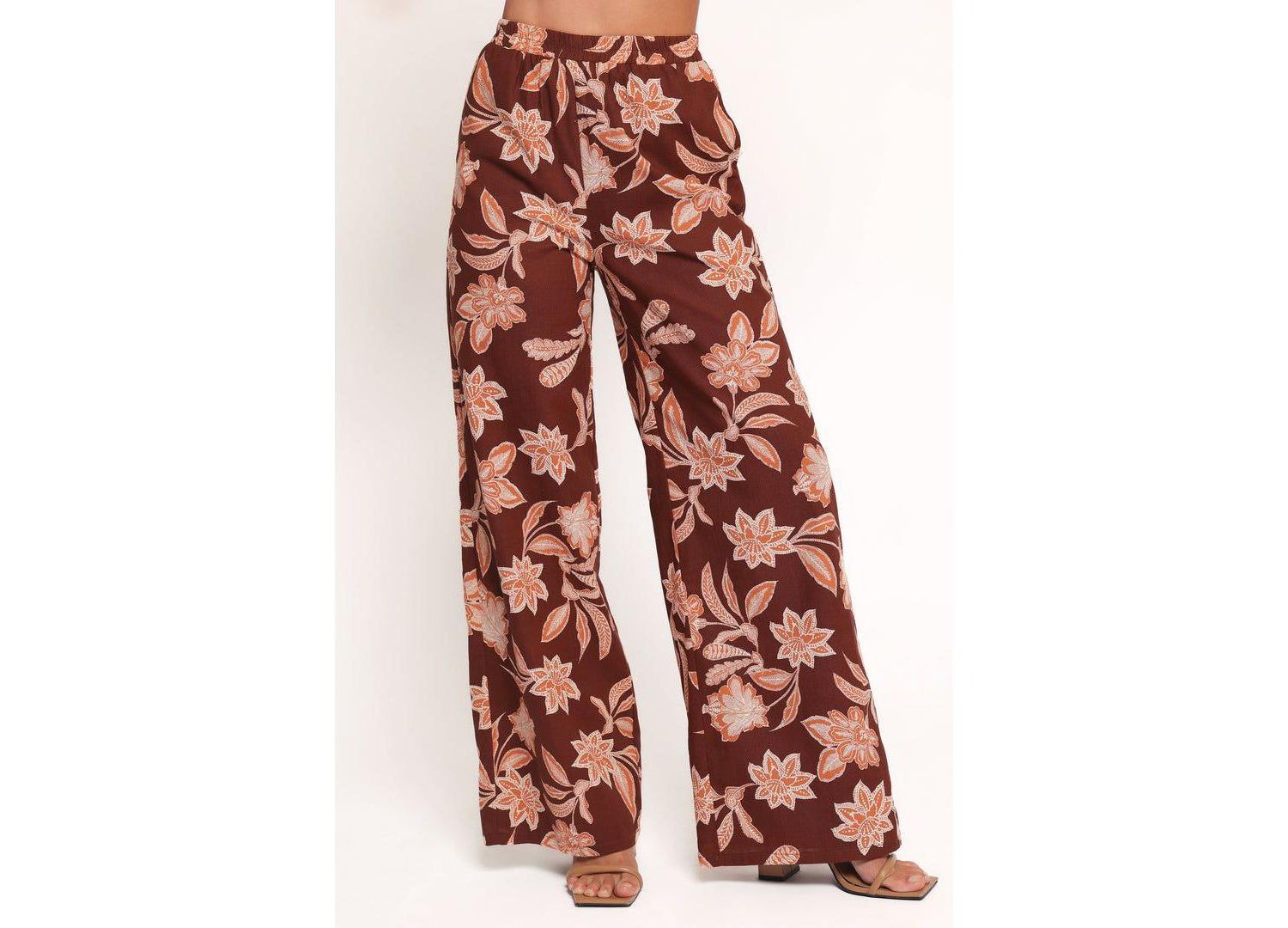 Women's Samira Wide Leg Pant - Orange Floral