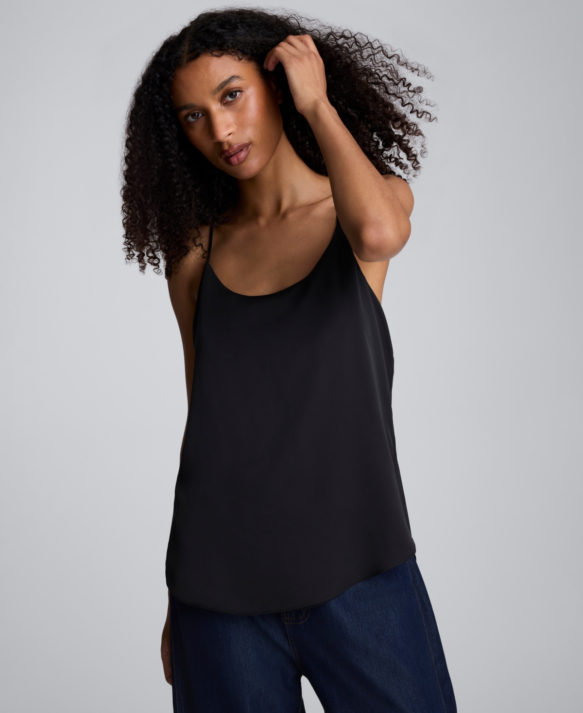 Kenneth Cole Women's Scoop Neck Sleeveless Camisole Top In Black