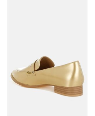 London Rag Womens Winged Patent Pleather Penny Loafers