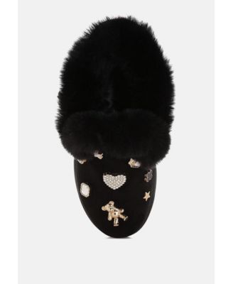 Womens Zeta Charm Detail Slip On Snow Boots