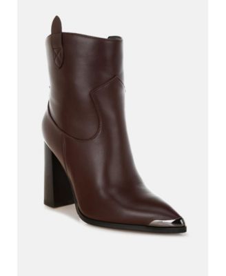 Womens Hatter Pointed Toe Faux Leather Boots