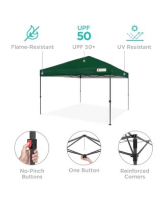 12x12ft Easy Setup Pop Up Canopy w/ 1-Button Setup, Wheeled Case, 4 Weight Bags