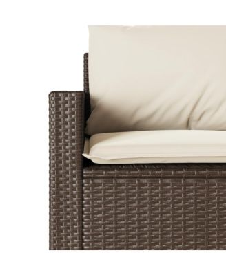 Garden Sofa Brown, Cream White