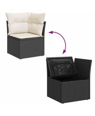 Garden Sofa Black, Cream White