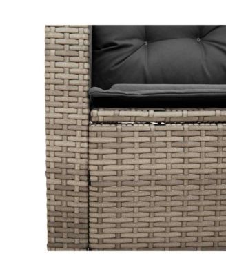 Garden Sofa Gray, Dark Gray PE rattan Medium Adjustable Feet