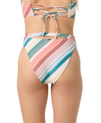 Juniors' Equator Stripe Max High Rise Swimsuit Bottoms