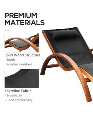 - Black Outdoor Chaise Lounge Chair with Breathable Sling Mesh