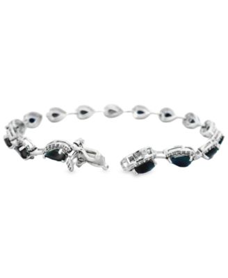 Pear Sapphire (8 ct. t.w.) and White Sapphire Bracelet (0.04 ct. t.w.) in Sterling Silver