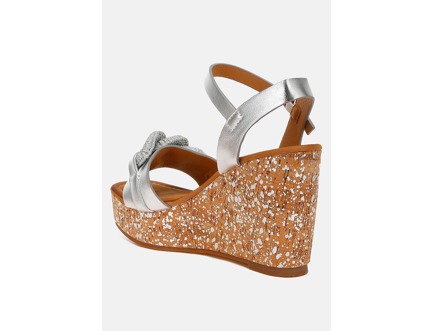 Женские сандалии London Rag Emelda Chain Link Detail Wedge, цвет: Серебряный — фото 4